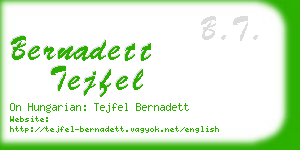 bernadett tejfel business card